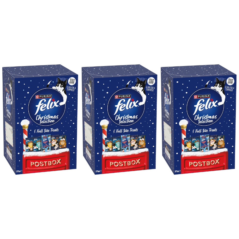  Felix Cat Treats Christmas Selection Box 3 x 275g